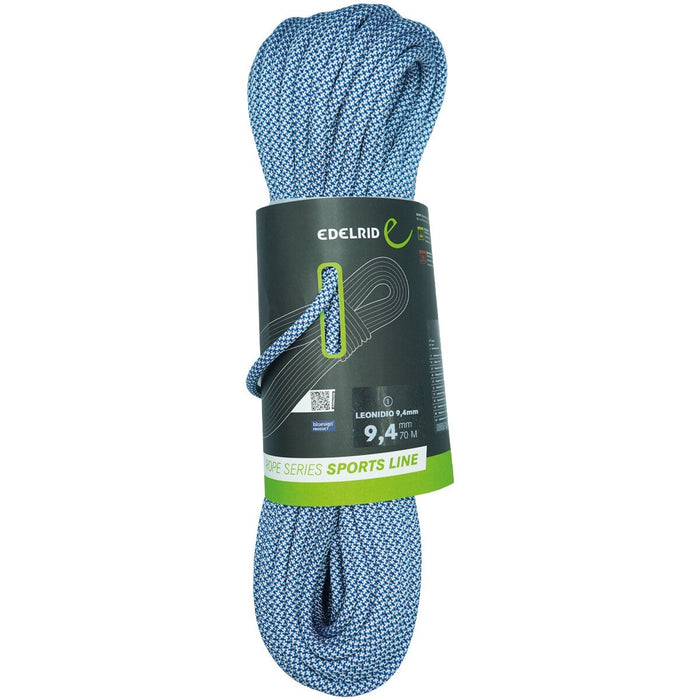 Edelrid Leonidio 9,4 mm, aufgenommenes Seil mit Banderole