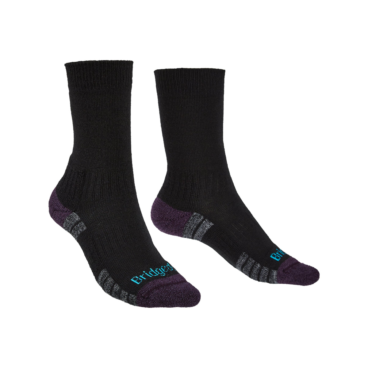 Bridgedale Hike Lightweight Merino Damen, Schwarz/Lila – Paar